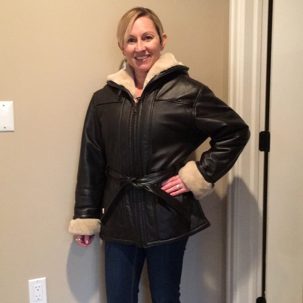 Wilson Leather brown coat with faux fur
